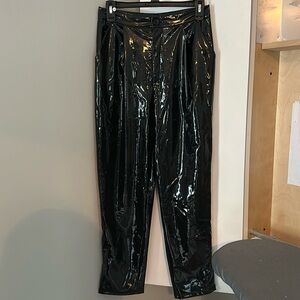H&M black leather/plastic pants
